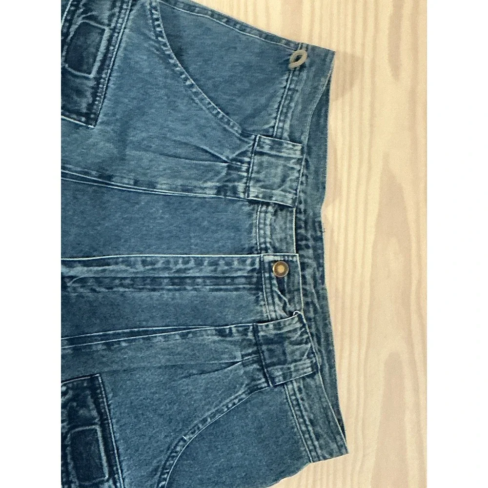 RW Rugged Vintage Mens Blue Denim Cargo Pants Pleated Relaxed Fit 36x32 Utility